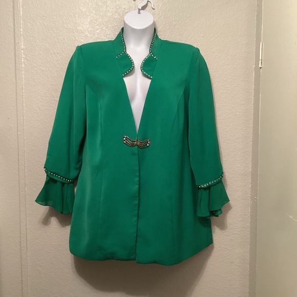 GMI woman Green Blazer with Gold Accents 20W - Picture 1 of 7